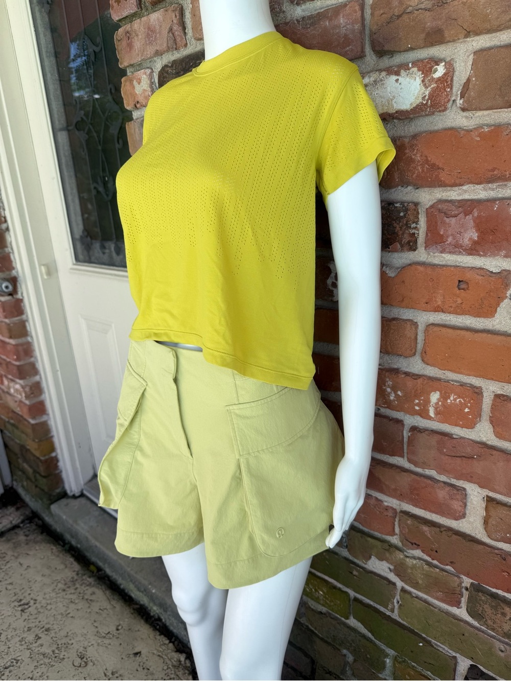 lululemon athletica Yellow Athletic Set Shorts/shirt